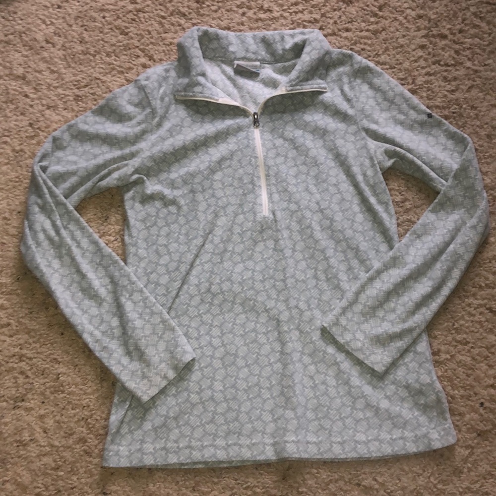 grey Columbia fleece quarter zip jacket